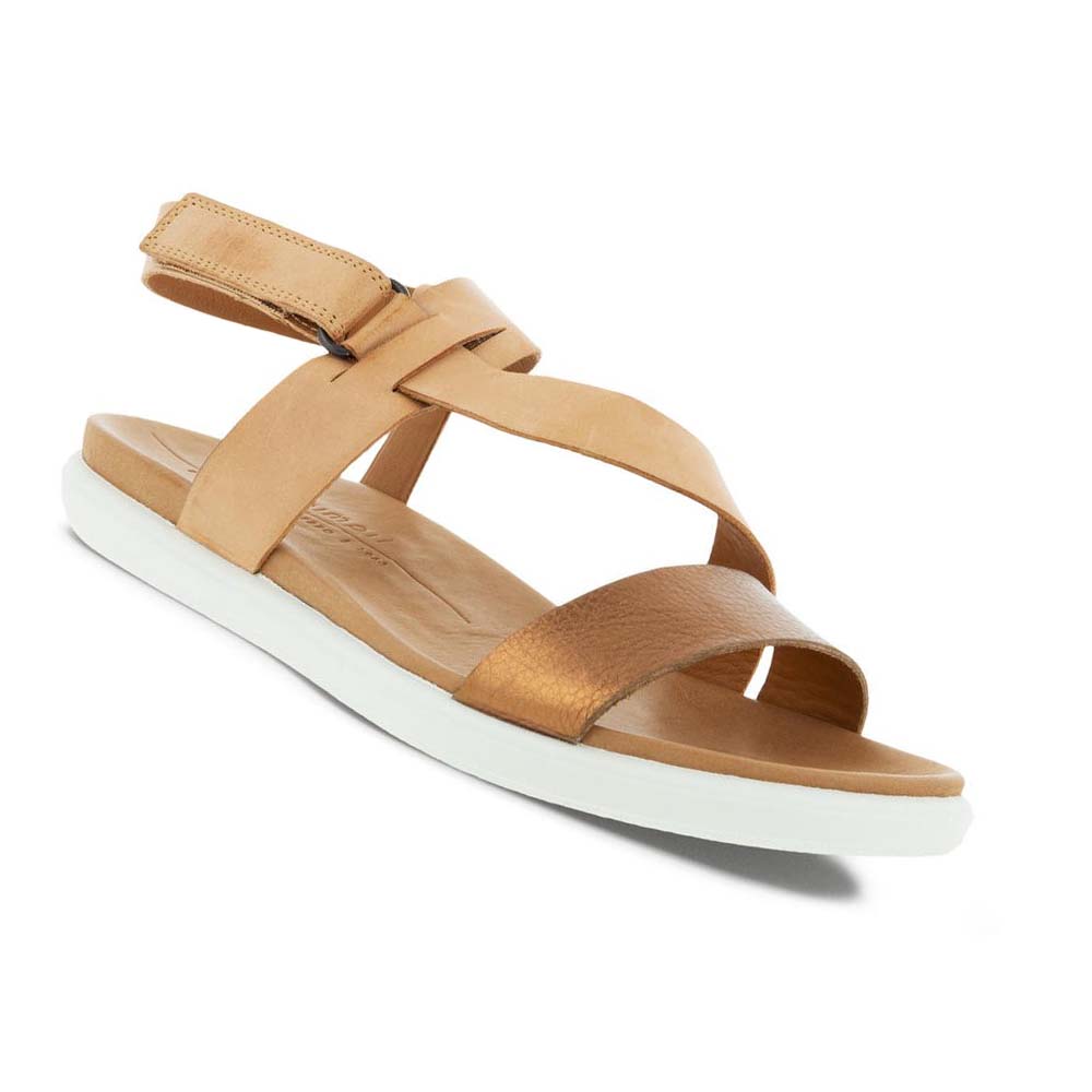 Women's Ecco Simpil Flat Sandals Brown | Canada 192EBC